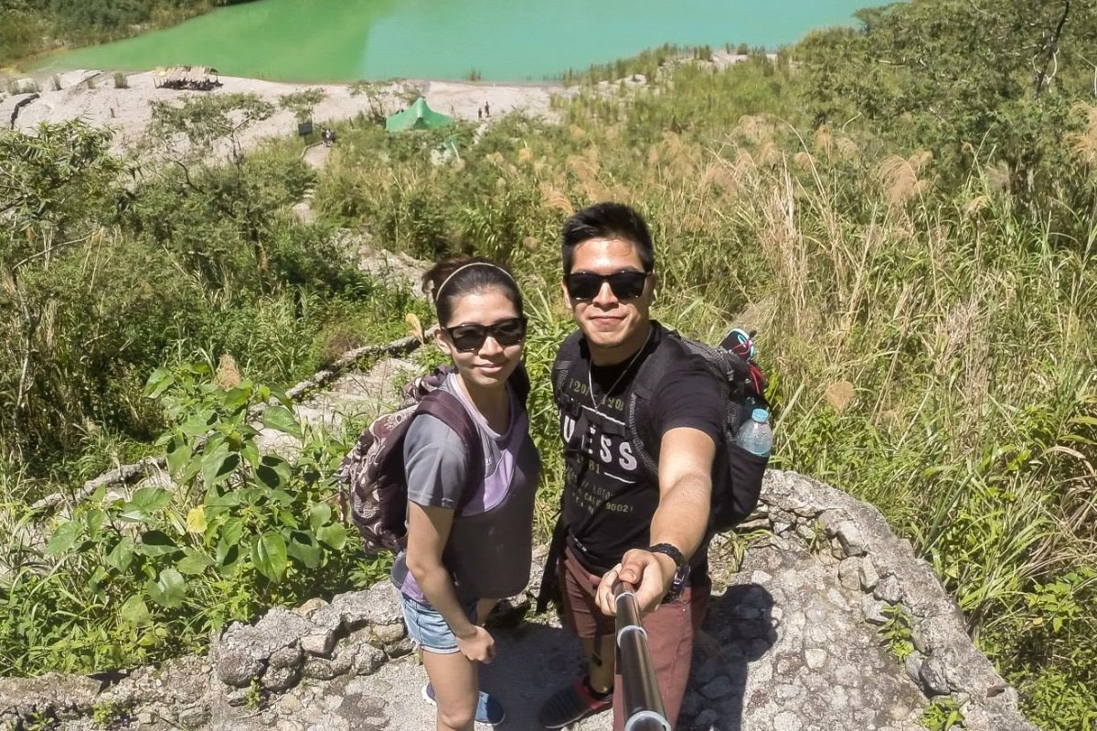Justin and Nina at the Mount Pinatubo crater lake